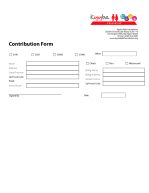 Kyyba Kidz Foundation Contribution Form