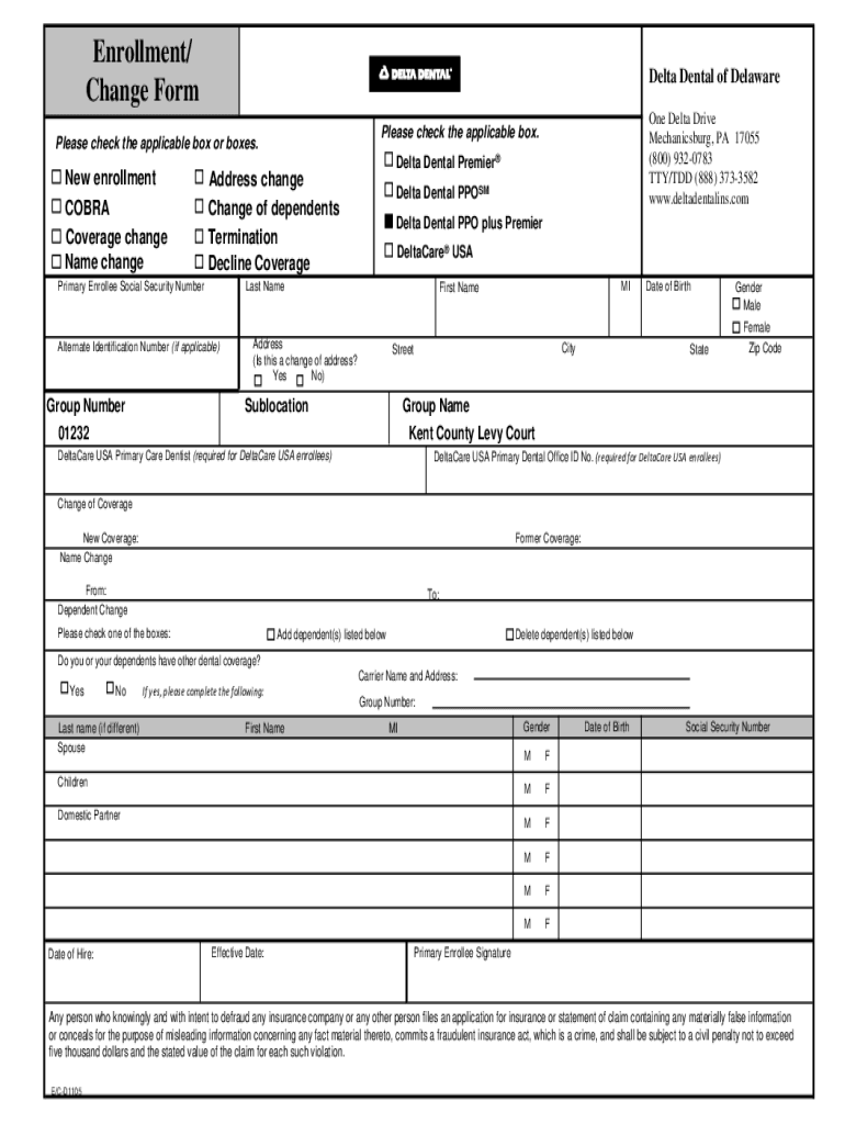 Fillable Online co kent de America 's Largest Dental Insurance Provider