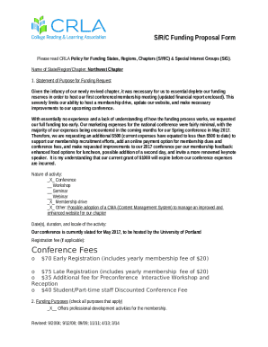 CRLA FUNDING PROPOSAL FORM