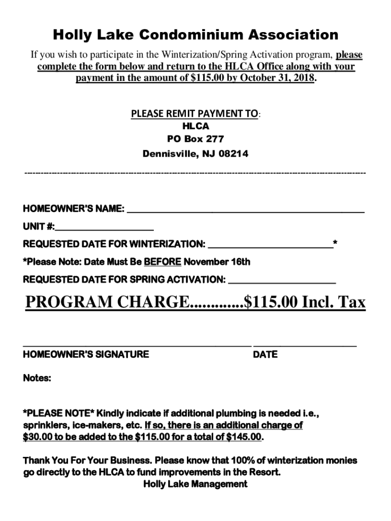 Holly Lake Ranch Association Fill Online, Printable, Fillable, Blank