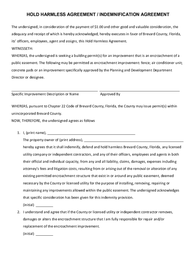 florida hold agreement form Preview on Page 1