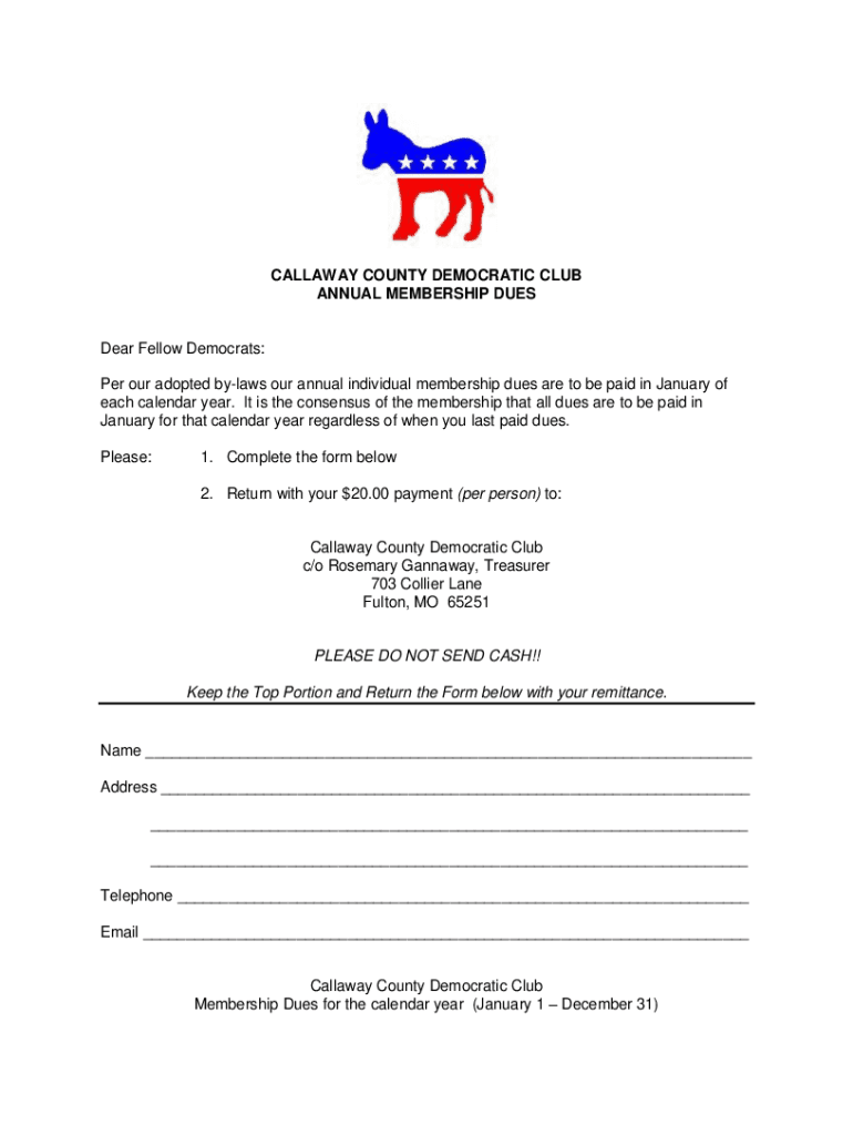 Get the Membership Form - bCallaway Countyb Democrats - DocHub Preview on Page 1