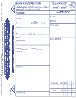Eurofins Pathology Request Form