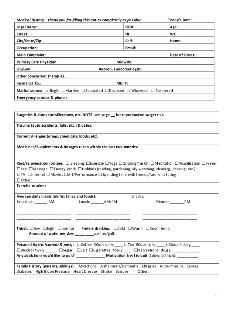 Fillable Online Intake Form-draft Fax Email Print - pdfFiller