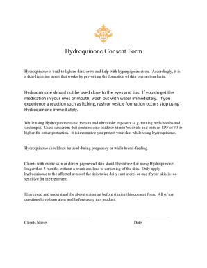 Hydroquinone Consent Form