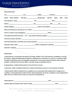 Patient Information - Gubler Perio