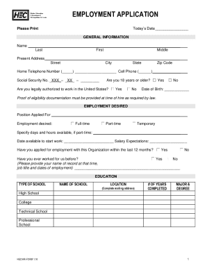 HEC- HR FORM 1.16