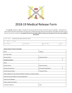 2018-19 Medical Release Form - hogheaven.com