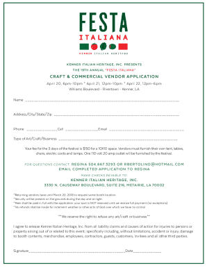 Fillable Online KENNER ITALIAN HERITAGE, INC Fax Email Print - pdfFiller