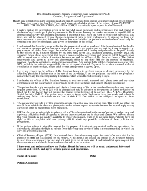 consent of assignment form