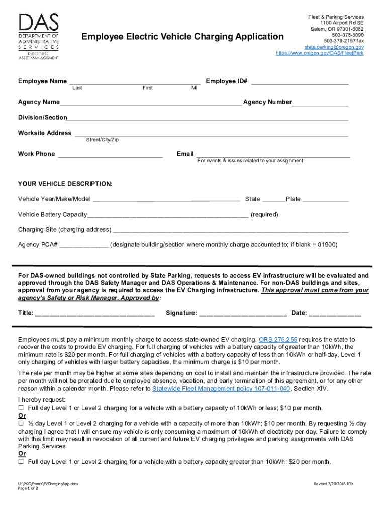 Employee Electric Vehicle Charging Application - State of Preview on Page 1
