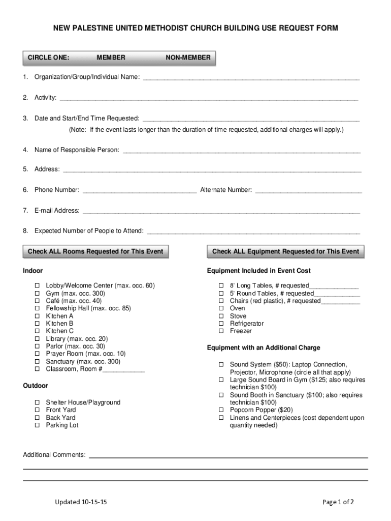Fillable Online New Palestine United Methodist Church Fax Email Print
