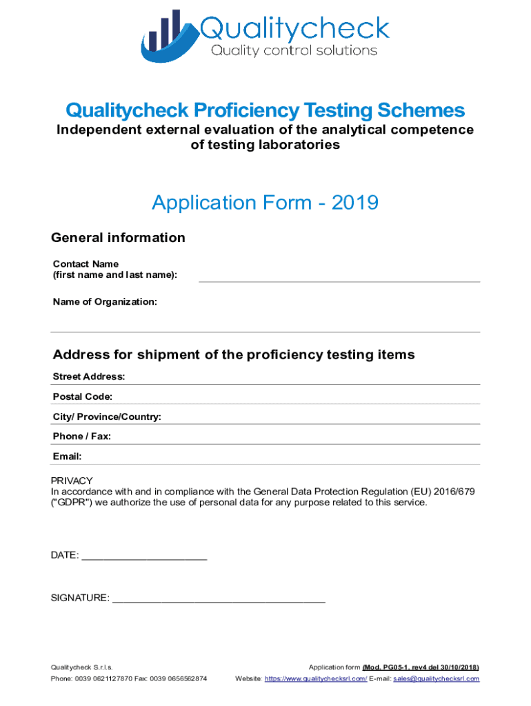 Fillable Online Qualitycheck - Quality Control SolutionsExternal ...