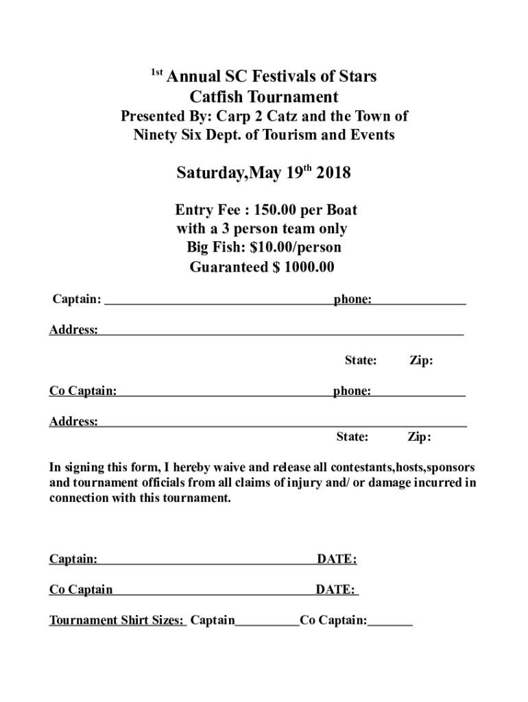 Fillable Online SC Festival of Stars Festival in Six, South