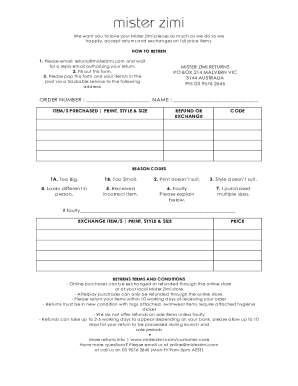 Fillable Online Return Form - Word.docx Fax Email Print - pdfFiller