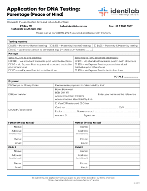 Application for DNA Testing