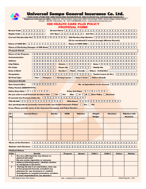 IOB Health Care Plus Proposal Form.cdr