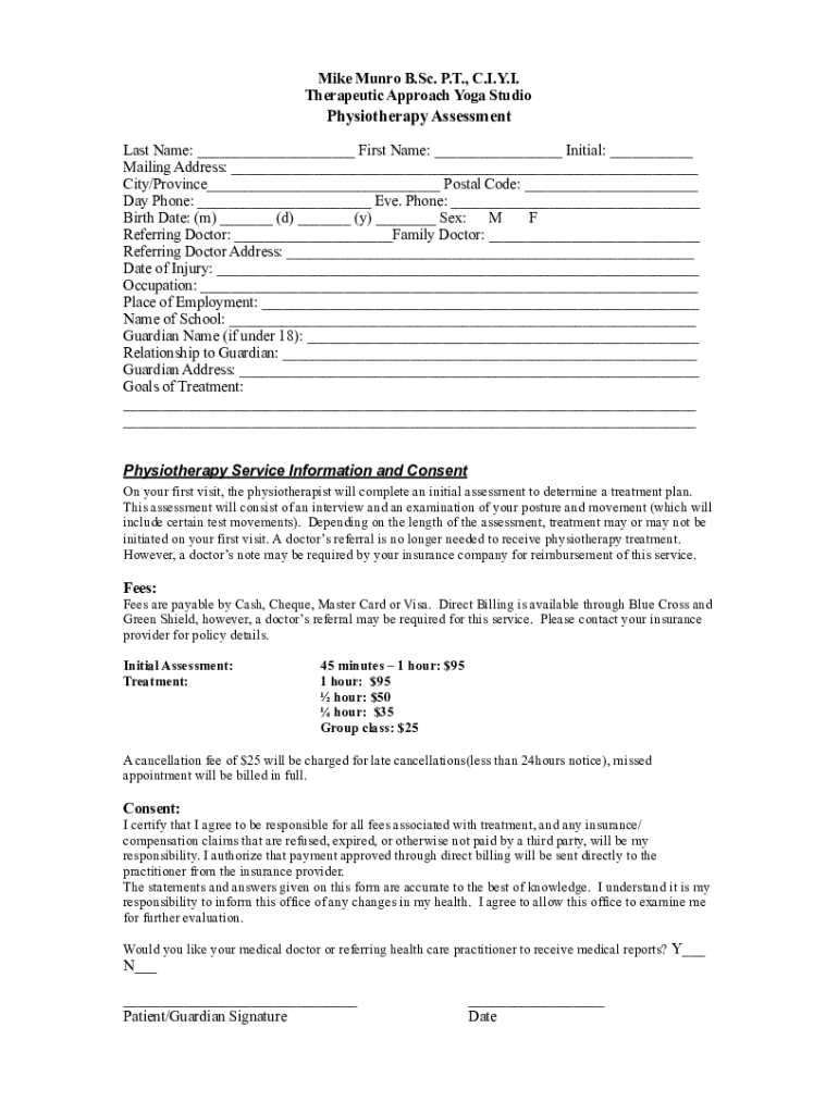 Fillable Online Mike Munro Intake Form Fax Email Print - pdfFiller