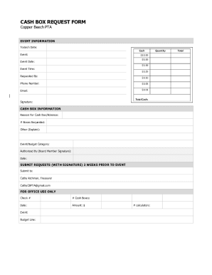 Fillable Online Cash Box Request Form.pdf Fax Email Print - pdfFiller