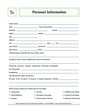 Auto Injury Form - Clearwater Clinic