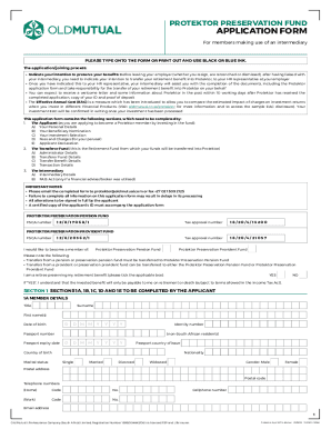 Protektor Preservation Fund Application Form