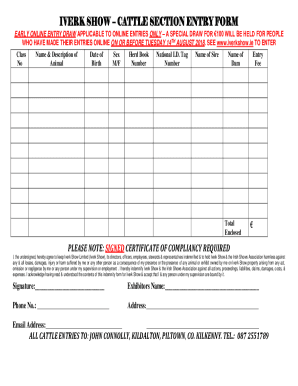 CATTLE ENTRY FORM - Microsoft