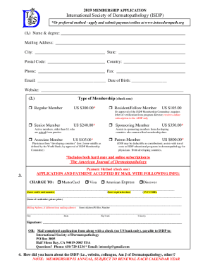 2019 MEMBERSHIP APPLICATION International Society of ...