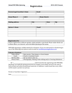 Season Registration Form
