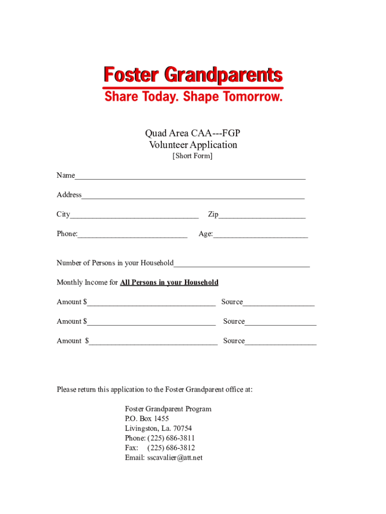 Fillable Online FGP application short form Fax Email Print - pdfFiller