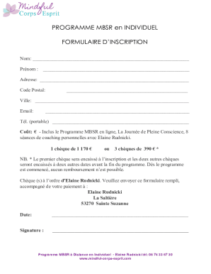 PROGRAMME MBSR en INDIVIDUEL
