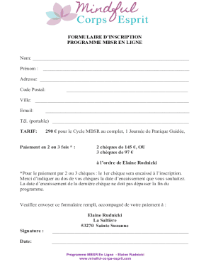 PROGRAMME MBSR EN LIGNE