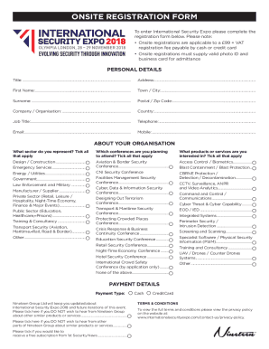 To enter International Security Expo please complete the