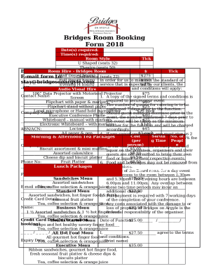 Bridges Room Booking Form - Bridges on Argyle