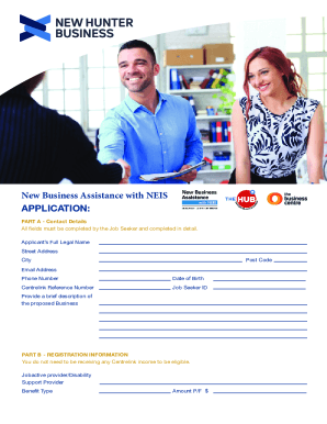 New Business Assistance with NEIS Application
