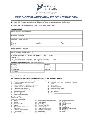 Application form for registration of a food business ... - Contentful