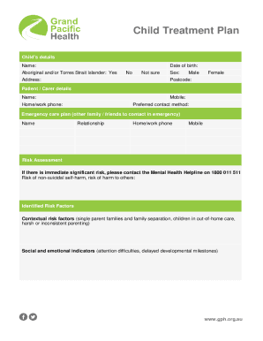 Child Treatment Plan