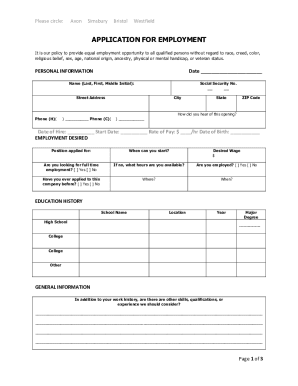 Employment Application Form