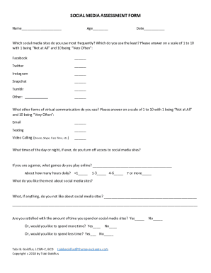 Social media survey questions