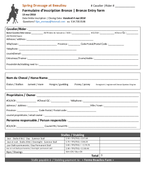 PDF Dressage Or R.E.C. et filles # CavalierGold Entry form