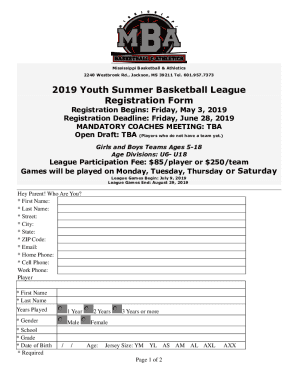 MBA YOUTH SPORTS TEAM REGISTRATION FORM TEAM ... - mbahoops.net