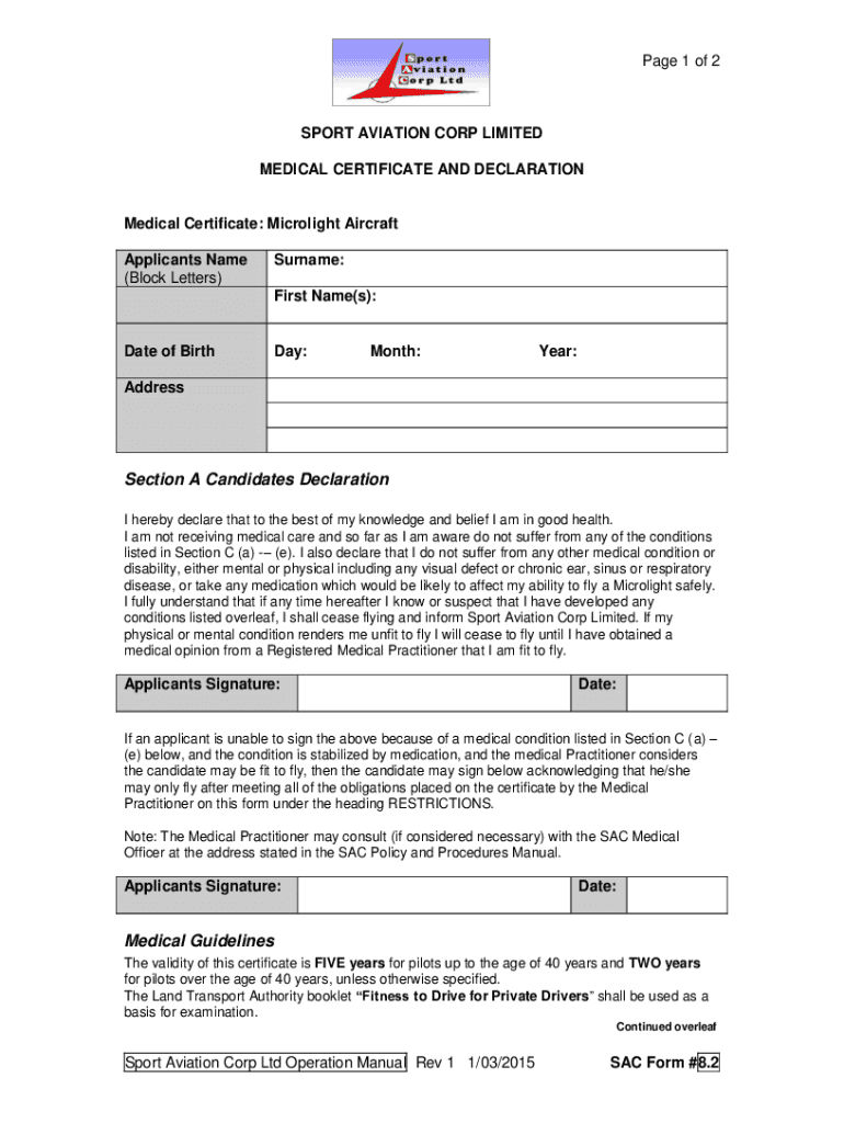 Fillable Online Application form for medical certificate - Traficom Fax ...