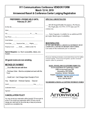 911 Communications Conference VENDOR FORM March 12-14, 2019 ...