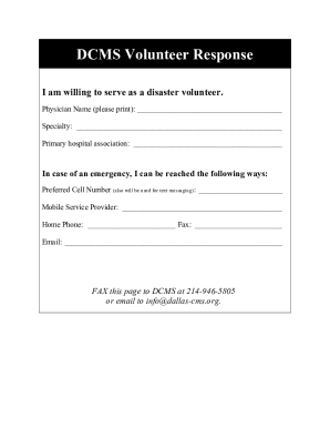 I am willing to serve as a disaster volunteer