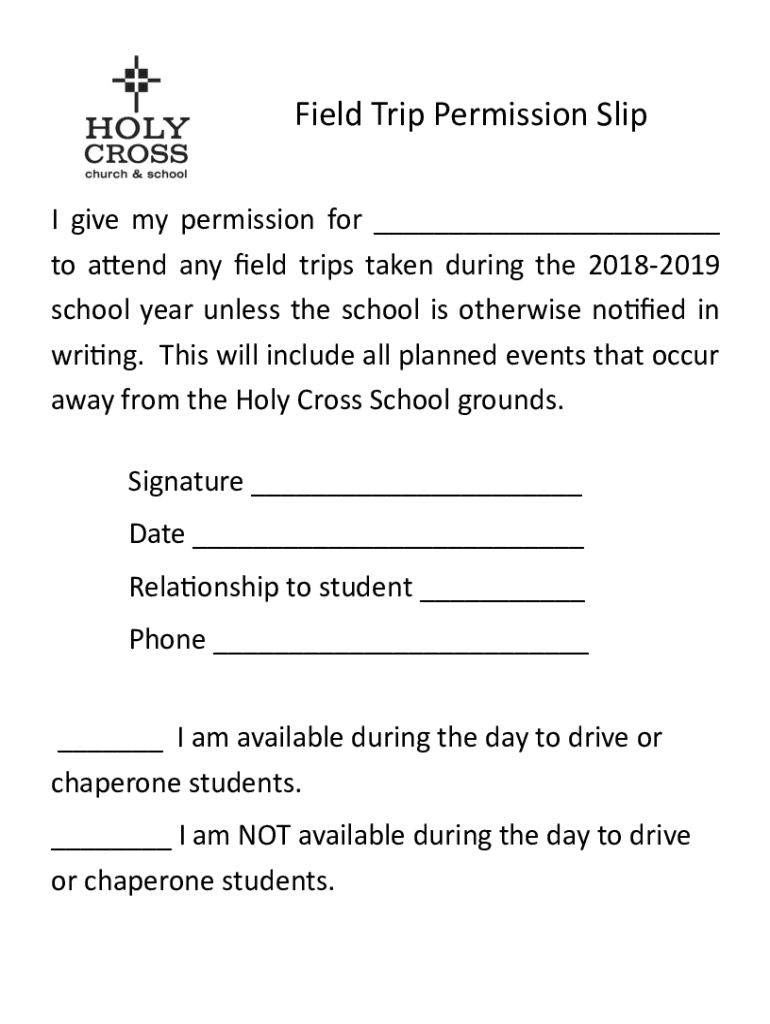 Fillable Online Blank Field Trip Permission Slip Templates & Forms