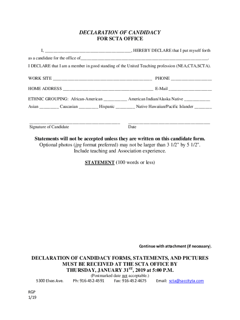 Fillable Online Letter of Declaration - Sample Letter of ...