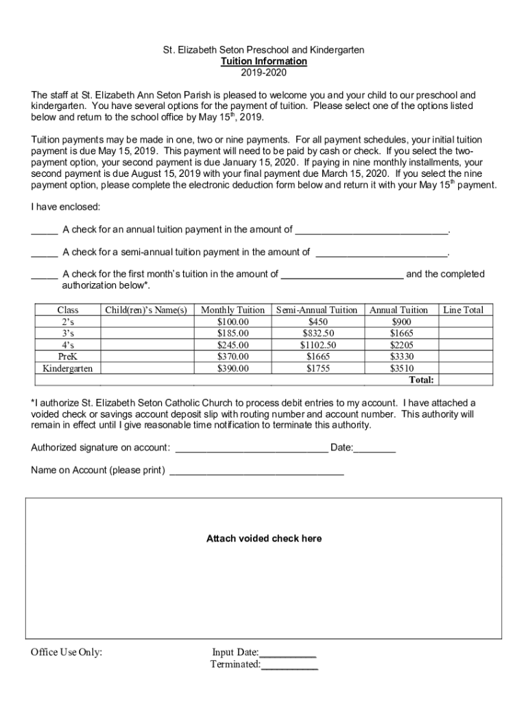 Fillable Online St Elizabeth Ann Seton Catholic SchoolElk GroveSt