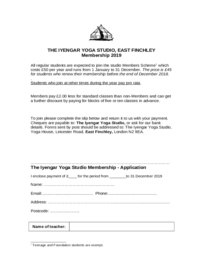 Iyengar Yoga in East Finchley The Iygengar Yoga Studio Doc Template