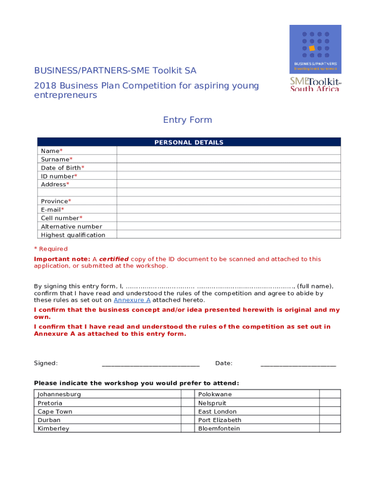 sme toolkit business plan competition