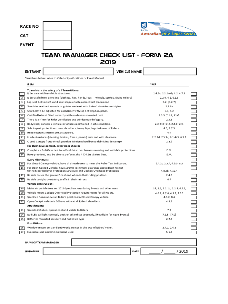 Fillable Online PDF Tech Inspection Form - Speed Ventures Fax Email ...
