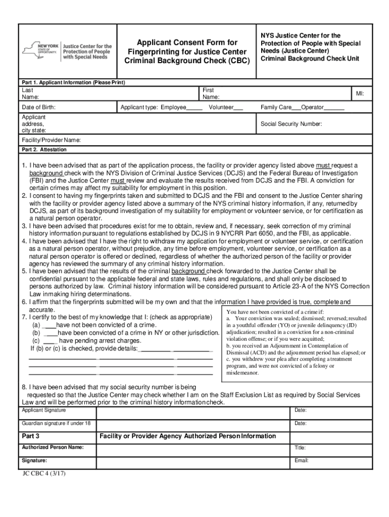 Criminal Background Check (CBC) ProcessJustice Center ApplicantsState of California - Department of  Preview on Page 1